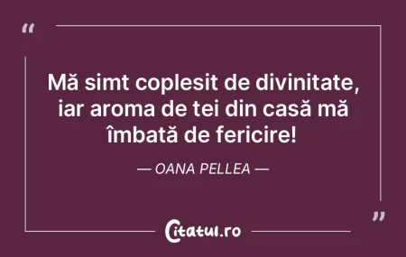 Mă simt copleșit de divinitate, iar ar... Mă simt copleșit de divinitate, iar ar...