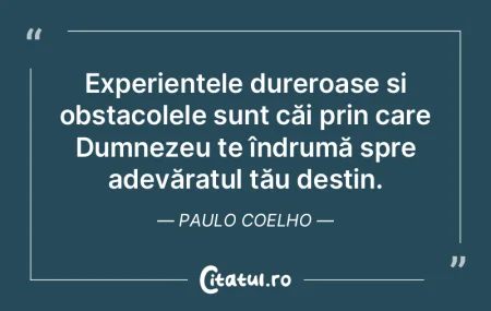 Experiențele dureroase și obstacolele ... Experiențele dureroase și obstacolele ...