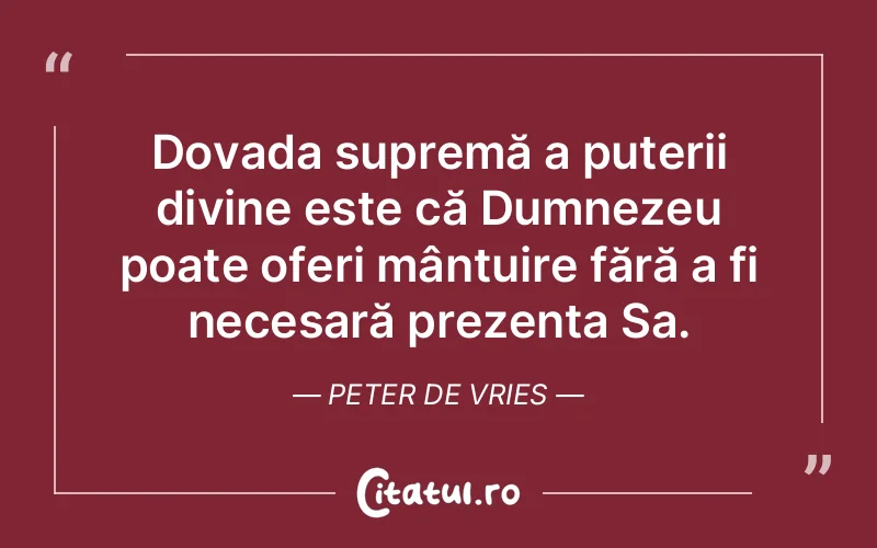 Citat Peter De Vries - citate crestine