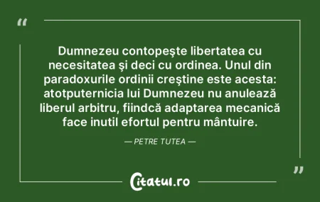 Dumnezeu contopeÅŸte libertatea cu neces... Dumnezeu contopeÅŸte libertatea cu neces...