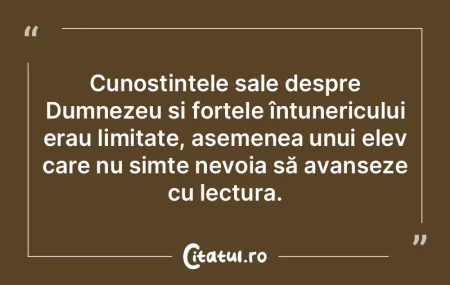 Cunoștințele sale despre Dumnezeu și ... Cunoștințele sale despre Dumnezeu și ...