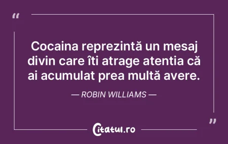 Cocaina reprezintă un mesaj divin care ... Cocaina reprezintă un mesaj divin care ...