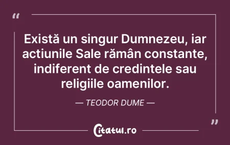 Există un singur Dumnezeu, iar acțiuni... Există un singur Dumnezeu, iar acțiuni...