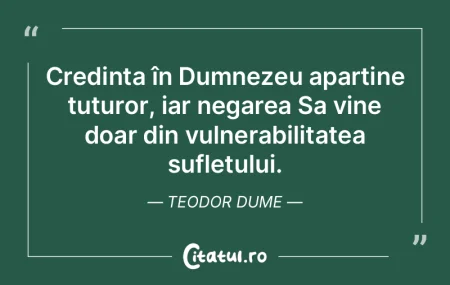 Credința în Dumnezeu aparține tuturor... Credința în Dumnezeu aparține tuturor...