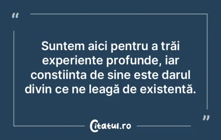 Suntem aici pentru a trăi experiențe p...