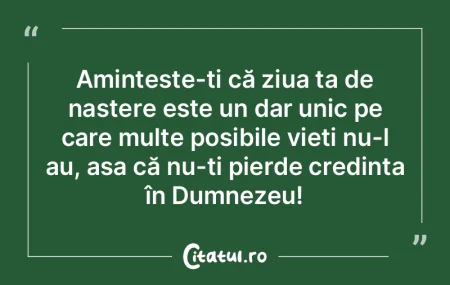 Amintește-ți că ziua ta de naștere e...