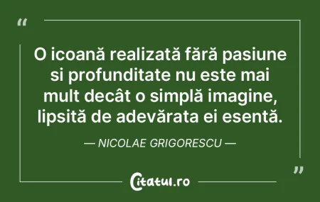 O icoană realizată fără pasiune și ... O icoană realizată fără pasiune și ...