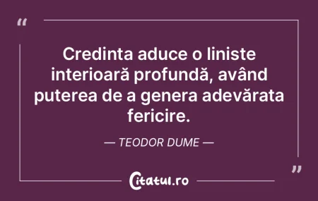 Credința aduce o liniște interioară p... Credința aduce o liniște interioară p...