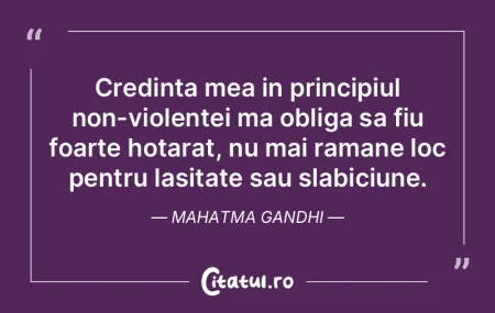 Credinta mea in principiul non-violentei... Credinta mea in principiul non-violentei...