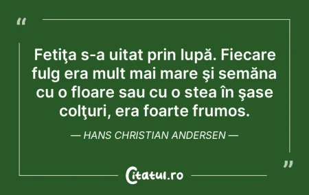 Fetiţa s-a uitat prin lupă. Fiecare fu... Fetiţa s-a uitat prin lupă. Fiecare fu...
