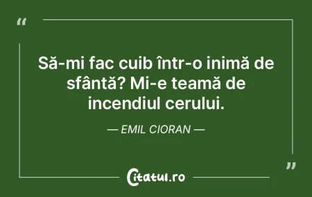 Să-mi fac cuib într-o inimă de sfânt... Să-mi fac cuib într-o inimă de sfânt...