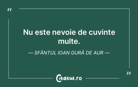 Nu este nevoie de cuvinte multe. Sfântu... Nu este nevoie de cuvinte multe. Sfântu...