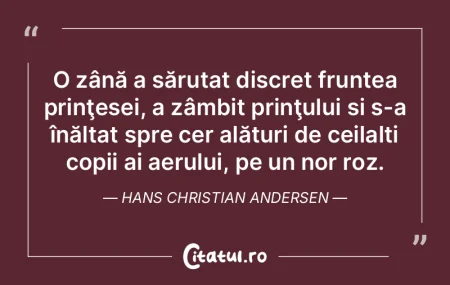 O zână a sărutat discret fruntea prin... O zână a sărutat discret fruntea prin...
