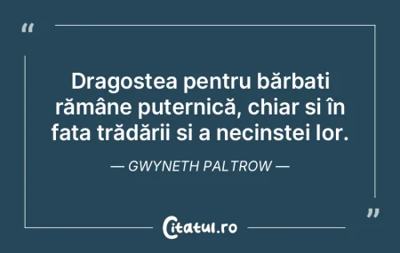 Dragostea pentru bărbați rămâne pute...