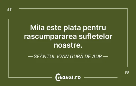 Mila este plata pentru rascumpararea suf... Mila este plata pentru rascumpararea suf...