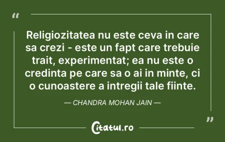 Religiozitatea nu este ceva in care sa c... Religiozitatea nu este ceva in care sa c...
