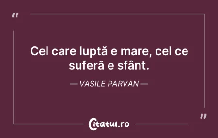 Cel care luptă e mare, cel ce suferă e... Cel care luptă e mare, cel ce suferă e...