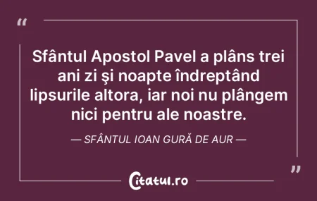 Sfântul Apostol Pavel a plâns trei ani... Sfântul Apostol Pavel a plâns trei ani...