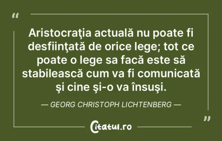 Aristocraţia actuală nu poate fi desfi... Aristocraţia actuală nu poate fi desfi...