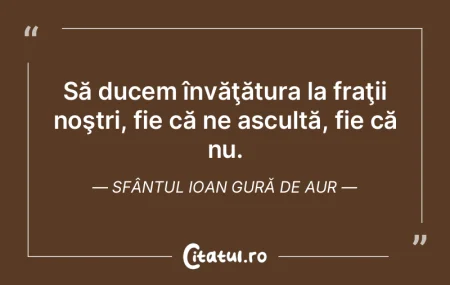 Să ducem învăţătura la fraţii noş... Să ducem învăţătura la fraţii noş...