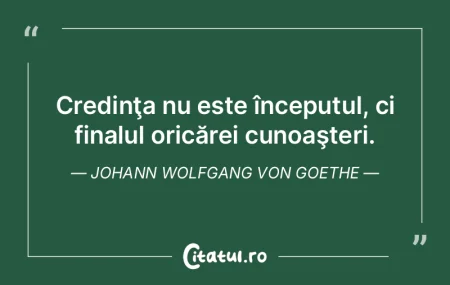 Credinţa nu este începutul, ci finalul... Credinţa nu este începutul, ci finalul...