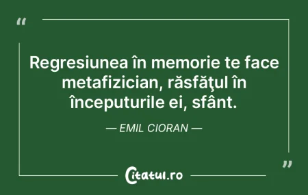 Regresiunea în memorie te face metafizi... Regresiunea în memorie te face metafizi...