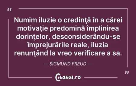 Numim iluzie o credinţă în a cărei m... Numim iluzie o credinţă în a cărei m...