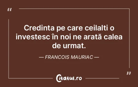 Credința pe care ceilalți o investesc ... Credința pe care ceilalți o investesc ...