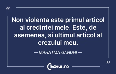 Non violenta este primul articol al cred... Non violenta este primul articol al cred...