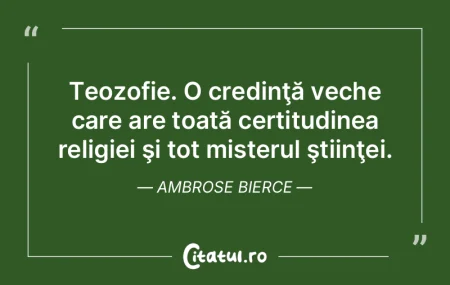 Teozofie. O credinţă veche care are to... Teozofie. O credinţă veche care are to...