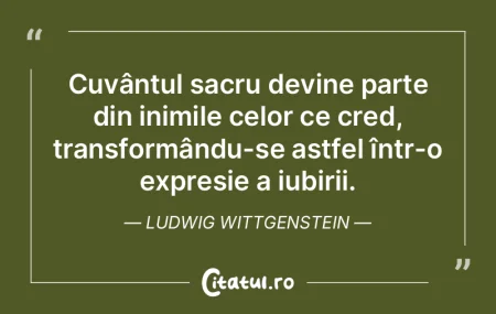 Cuvântul sacru devine parte din inimile... Cuvântul sacru devine parte din inimile...