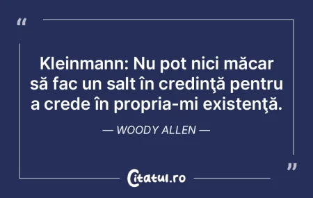 Kleinmann: Nu pot nici măcar să fac un... Kleinmann: Nu pot nici măcar să fac un...