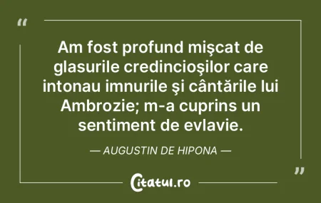 Am fost profund miÅŸcat de glasurile cre... Am fost profund miÅŸcat de glasurile cre...