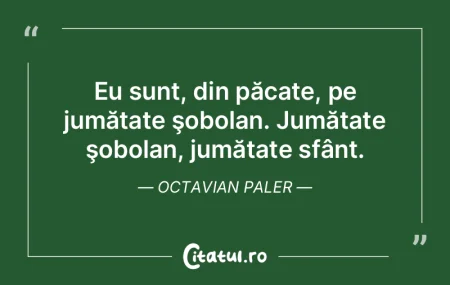 Eu sunt, din păcate, pe jumătate şobo... Eu sunt, din păcate, pe jumătate şobo...