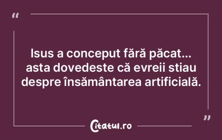 Isus a conceput fără păcat... asta do... Isus a conceput fără păcat... asta do...