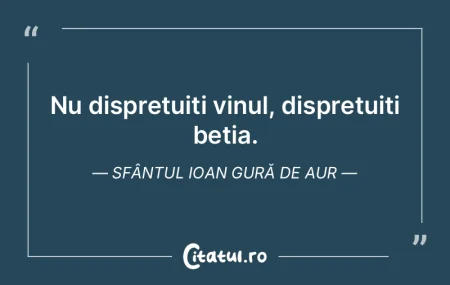 Nu dispretuiti vinul, dispretuiti betia....