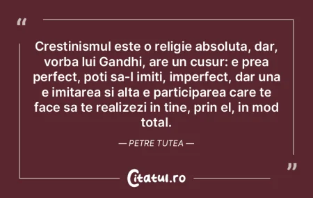 Crestinismul este o religie absoluta, da... Crestinismul este o religie absoluta, da...