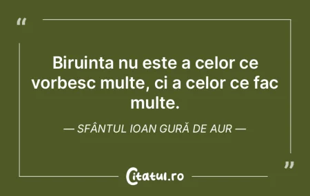Biruinta nu este a celor ce vorbesc mult... Biruinta nu este a celor ce vorbesc mult...