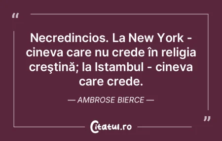 Necredincios. La New York - cineva care ...