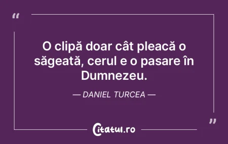 O clipă doar cât pleacă o săgeată, ...