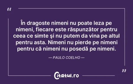 În dragoste nimeni nu poate leza pe nim...