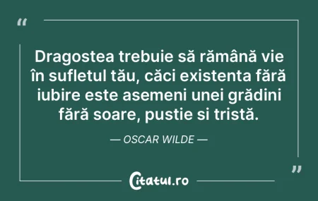 Dragostea trebuie să rămână vie în ...