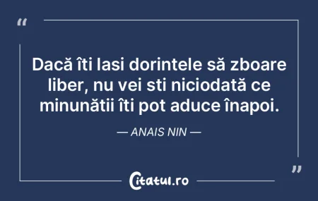 Dacă îți lași dorințele să zboare ...