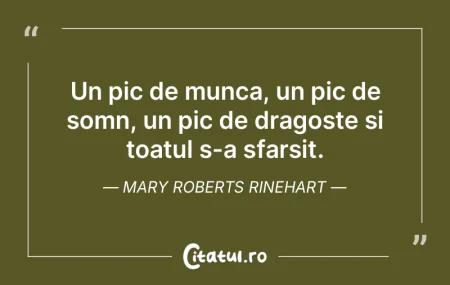 Un pic de munca, un pic de somn, un pic ...