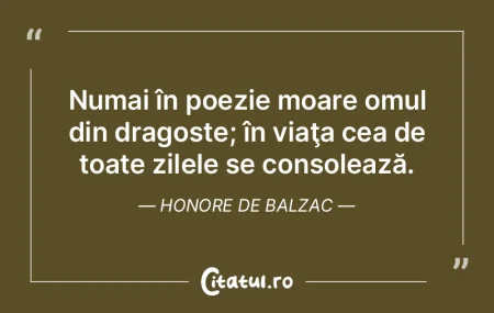 Numai în poezie moare omul din dragoste...