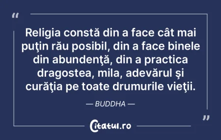 Religia constă din a face cât mai puţ...