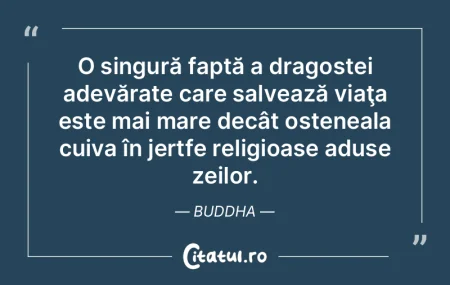 O singură faptă a dragostei adevărate...