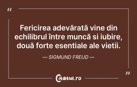 Fericirea adevărată vine din echilibru...