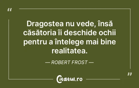 Dragostea nu vede, însă căsătoria î...