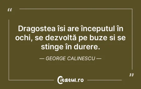 Dragostea își are începutul în ochi,...